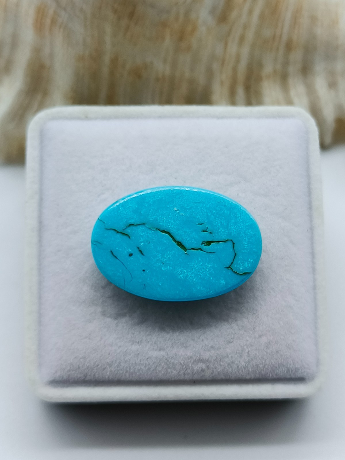 Blue Natural Turquoise Oval Cabochon 19 Carat (24x17x4mm) – Loose Gemstone