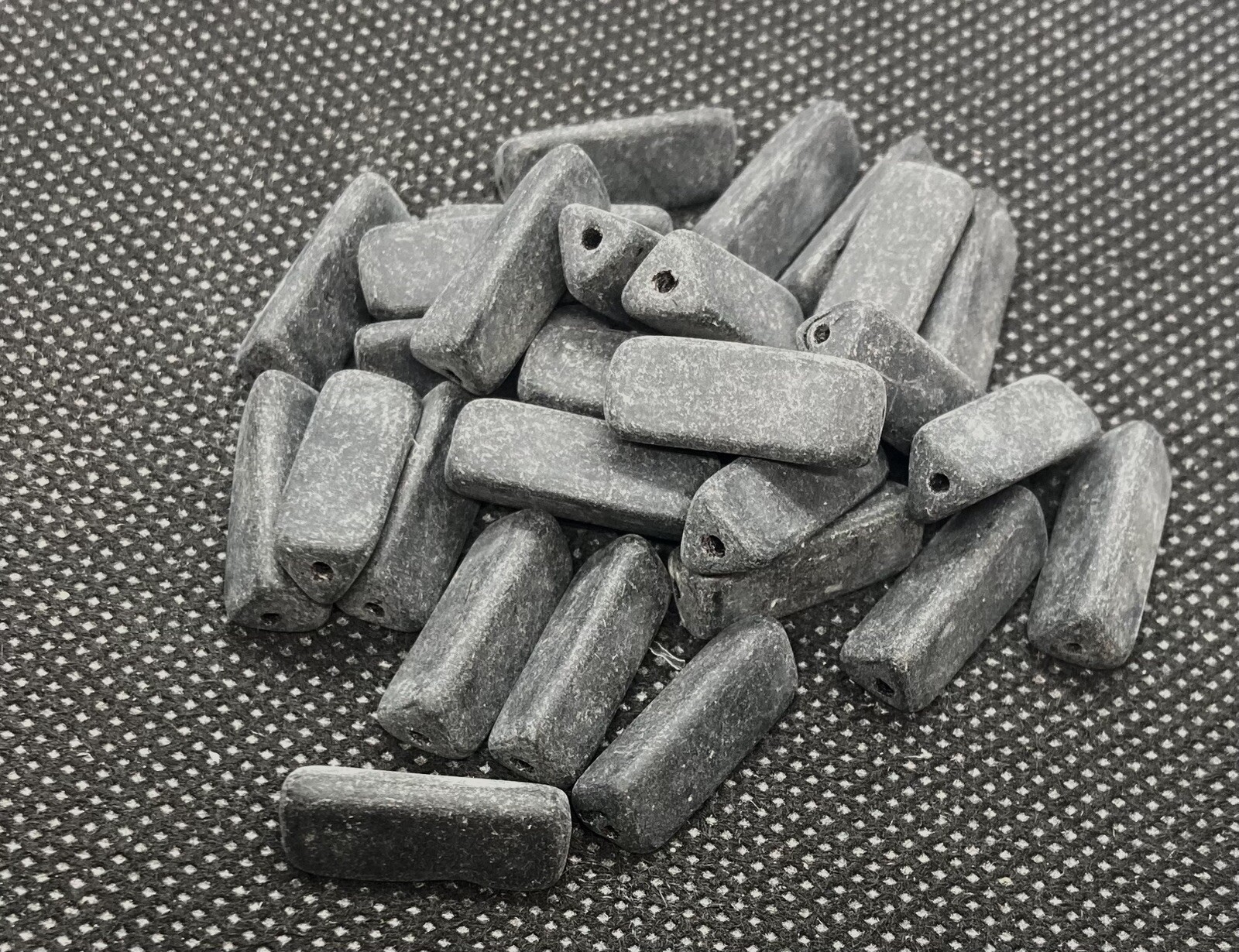 Vintage Czech Black Powder Style 18 mm Glass Beads Lot of 30
