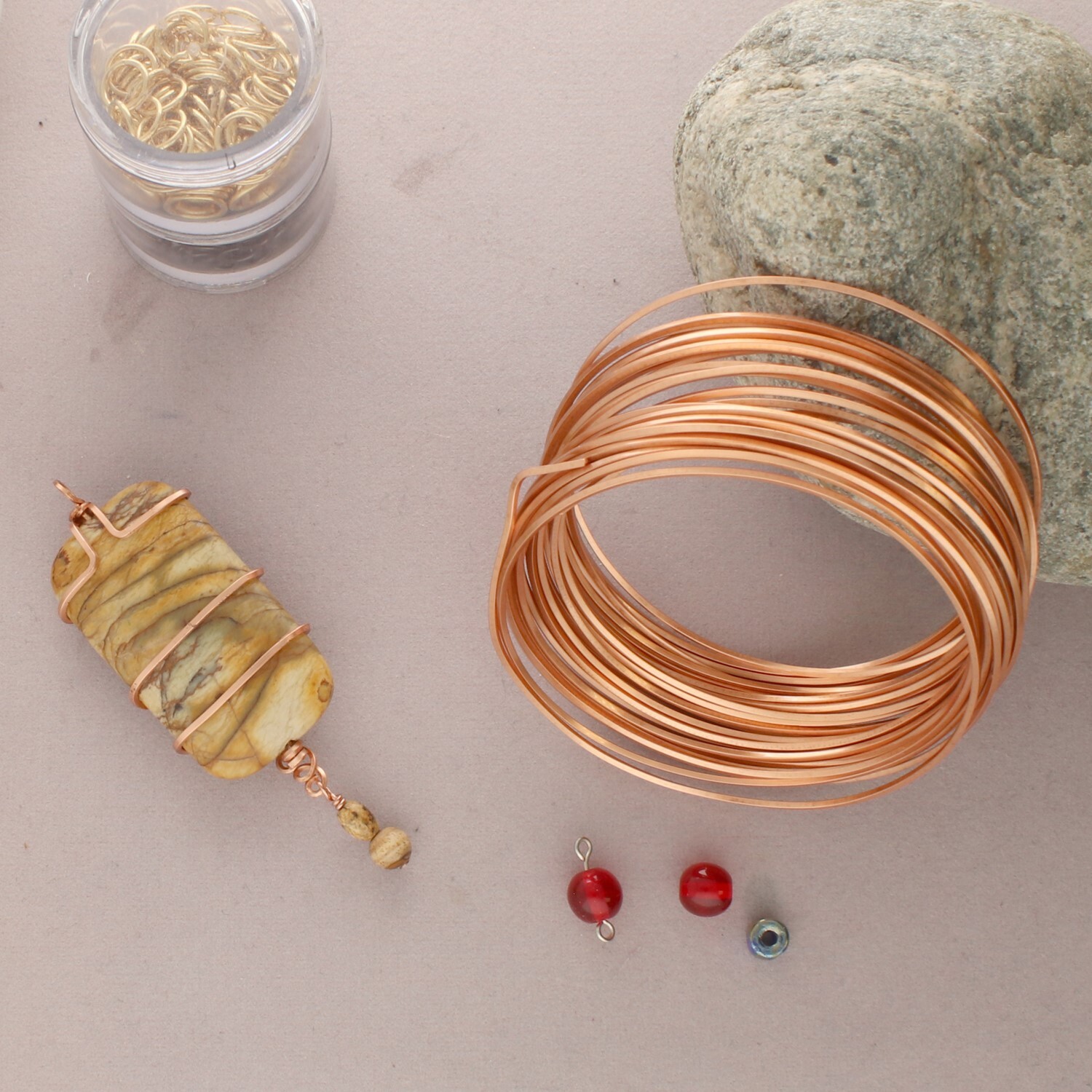 Wire, 7 Yards Non Tarnish Copper 21 Gauge SQUARE Wrapping Wire