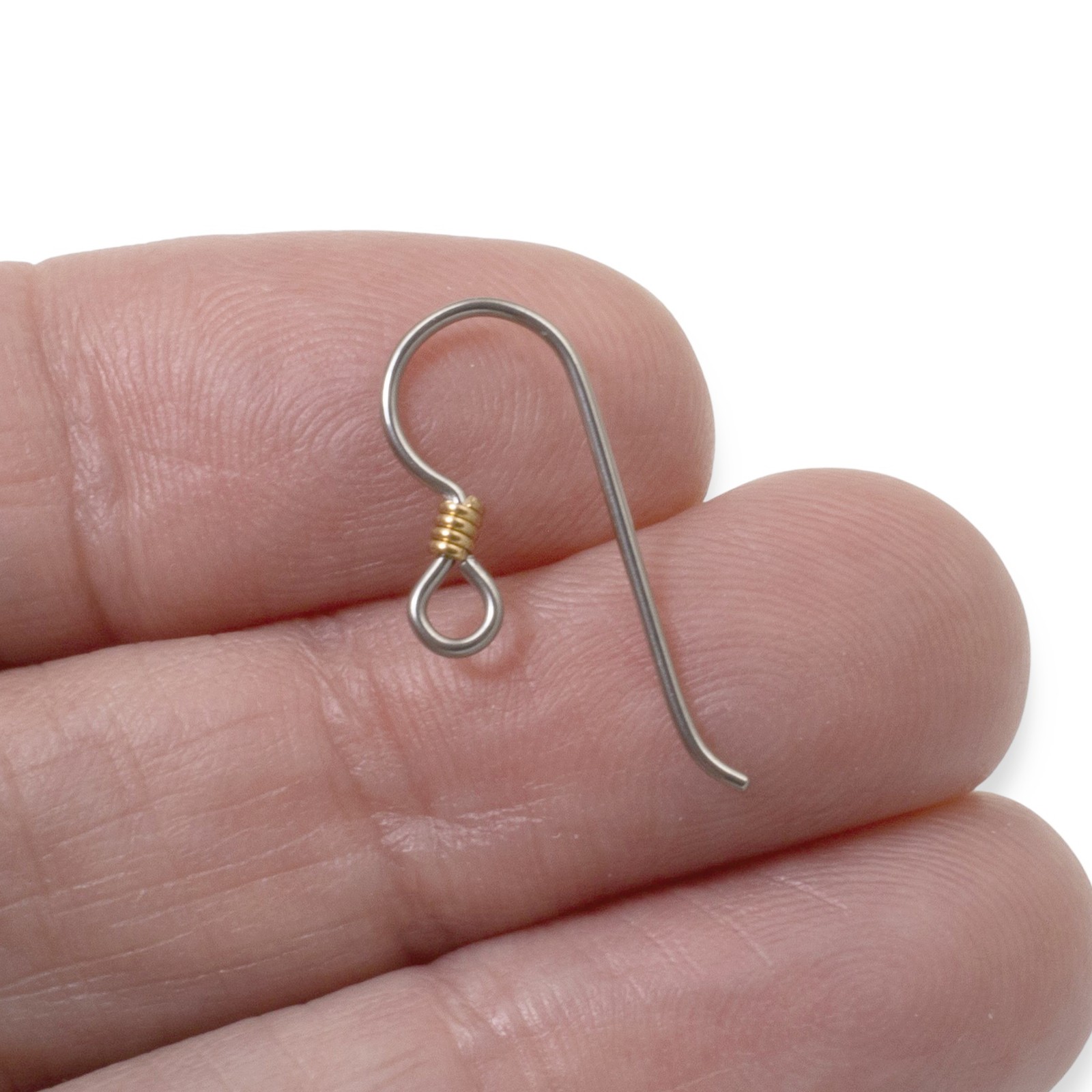 10 Gray Niobium Ear Wires + Copper Coil – Hypoallergenic Earring Hooks