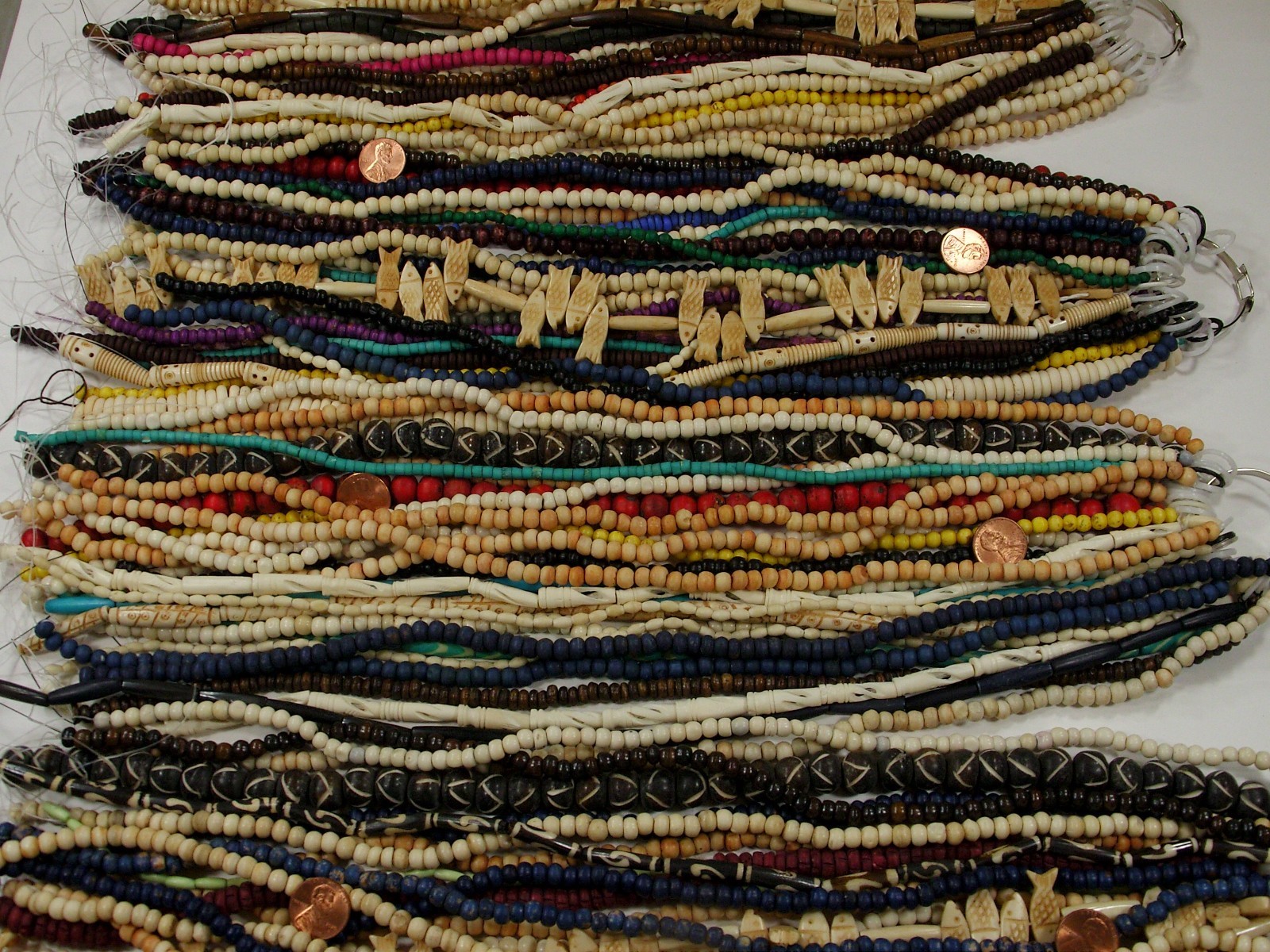 100 Strands 15″ Assorted India Handmade Water Buffalo Bone Beads Bulk (LA-8) ⭐