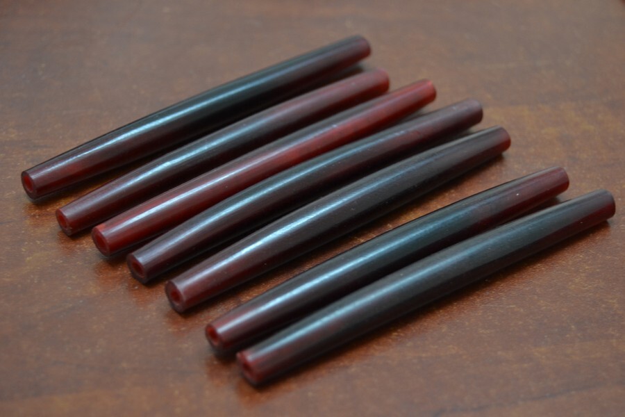 25 PCS RED BUFFALO HORN TUBE HAIR PIPE CHOKER BEADS 4″