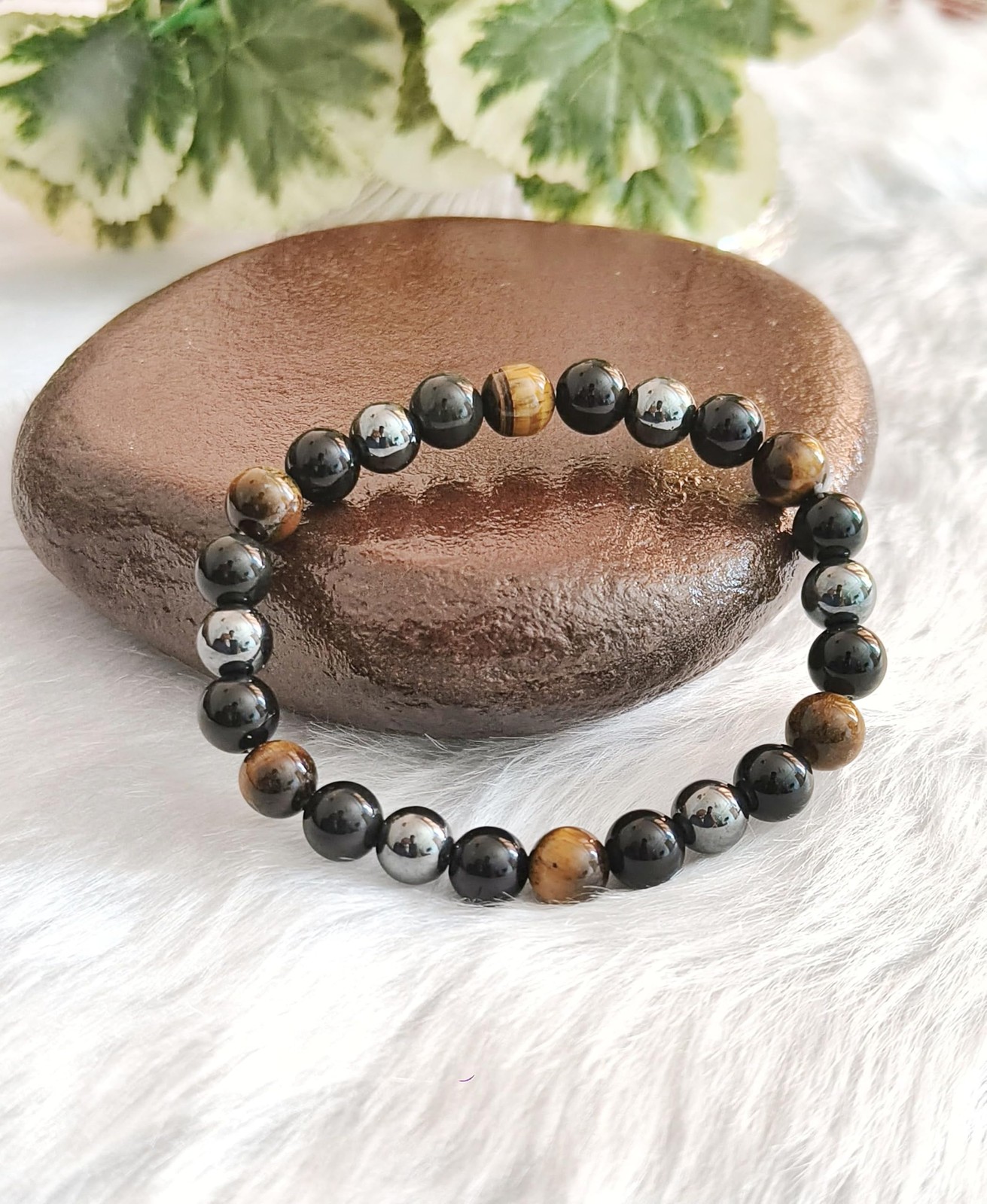 Triple Protection Multi Stone Bracelet, for Power, Protection, Balance Unisex El
