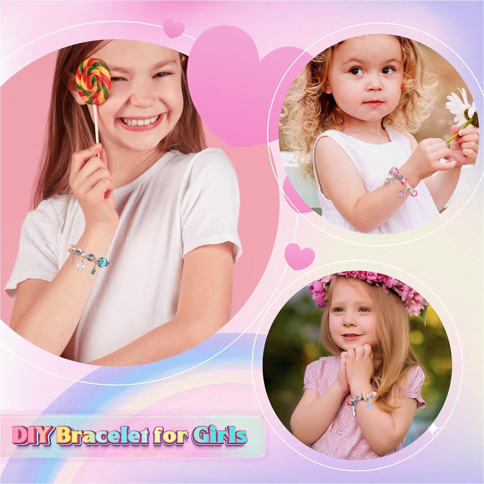 1000Pcs Bracelet Making Kit For Girls Kids DIY Beads For Necklace Jewelry Kits