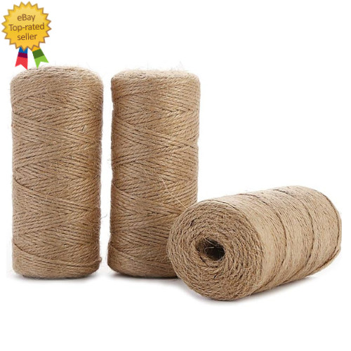 Jute Twine String Hemp Rope – 984 Feet 2mm 3ply Natural Burlap Cord Rolls 3 Pcs
