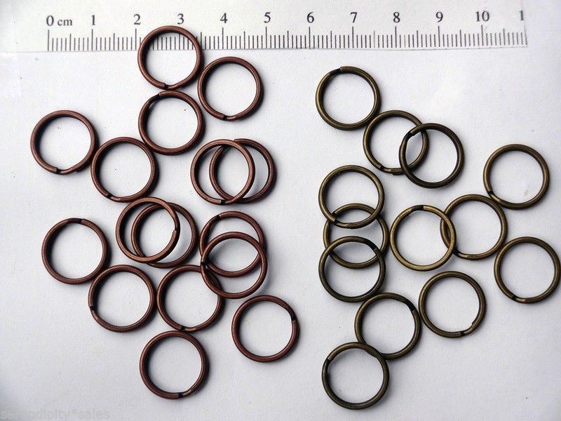 25 Key Rings 15mm Approx 5/8″ Split Ring Antique Copper Finish Steel Findings