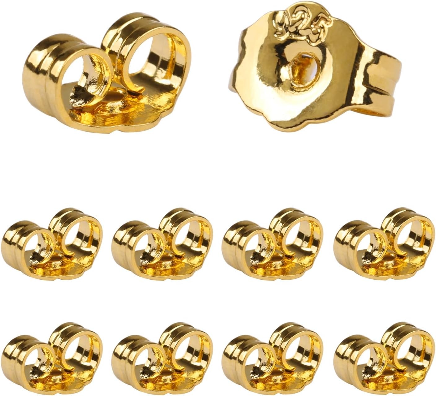 14K Gold Earring Backs Replacements – Hypoallergenic Earring Backs for Studs, Se