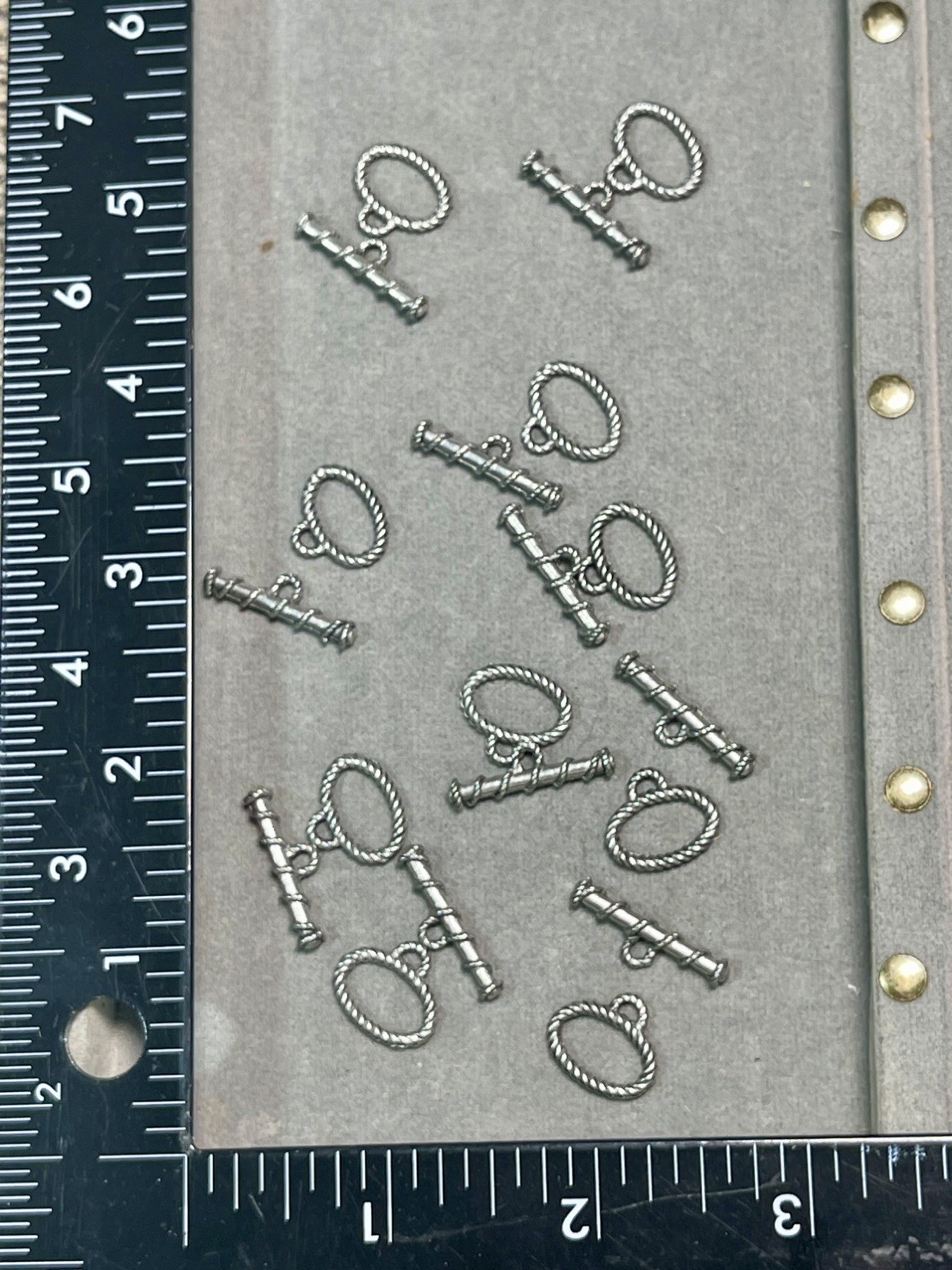 Silver Toggle Clasps 10 sets 14 Grams. New Bali Silver