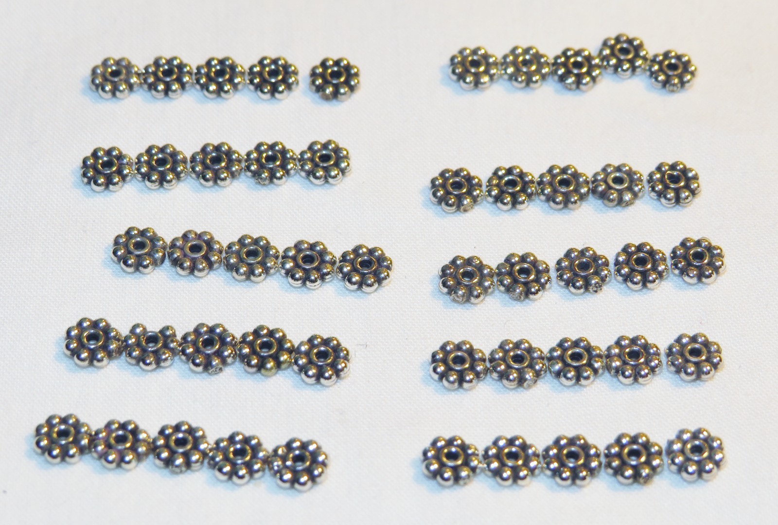 50pc Sterling Silver 4mm X 1mm Bali-Style Beads ~ Spacer~Jewelry Making Finding