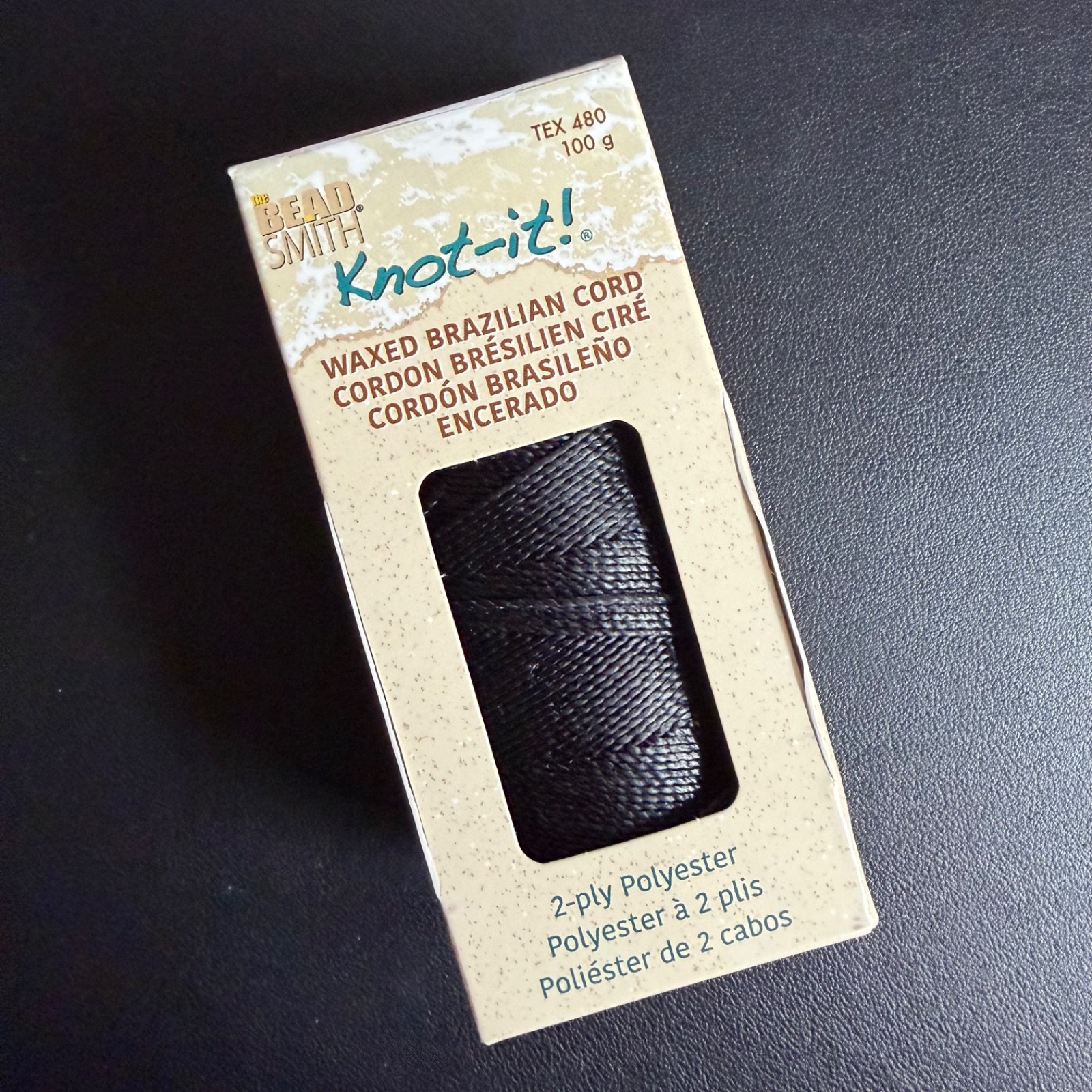 Beadsmith Knot It Waxed Polyester Cord, 1mm 2 ply – 144 Meter Spool You Pick