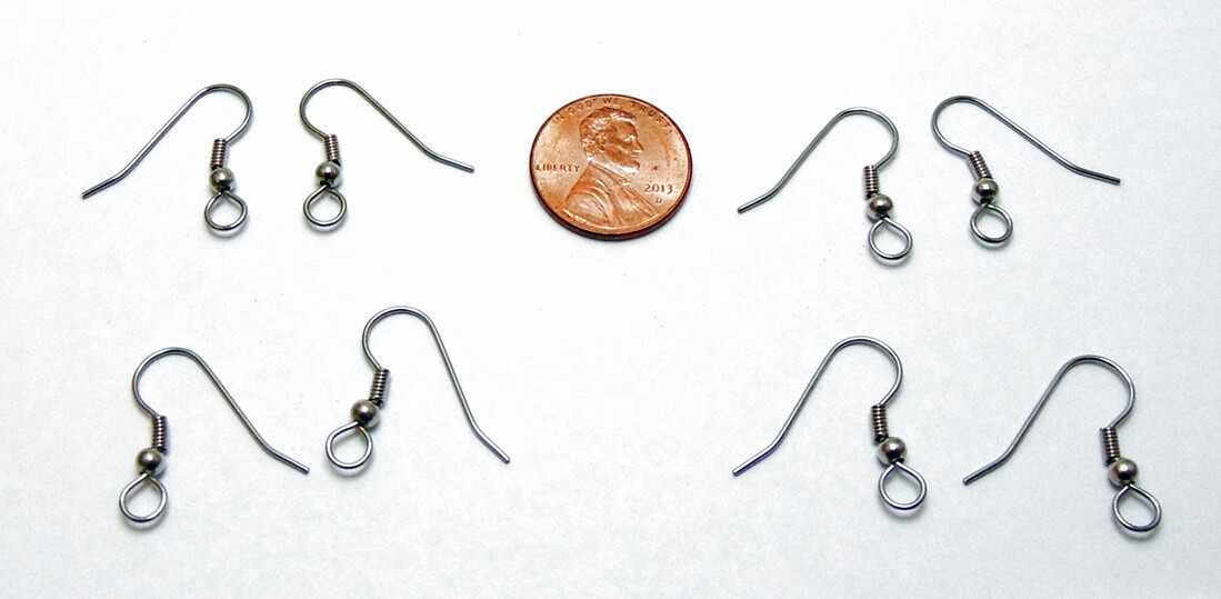 Stainless Steel Ear Wires Ball + Coil 5mm Loop 22mm Post ~ Grade 304 Wholesale