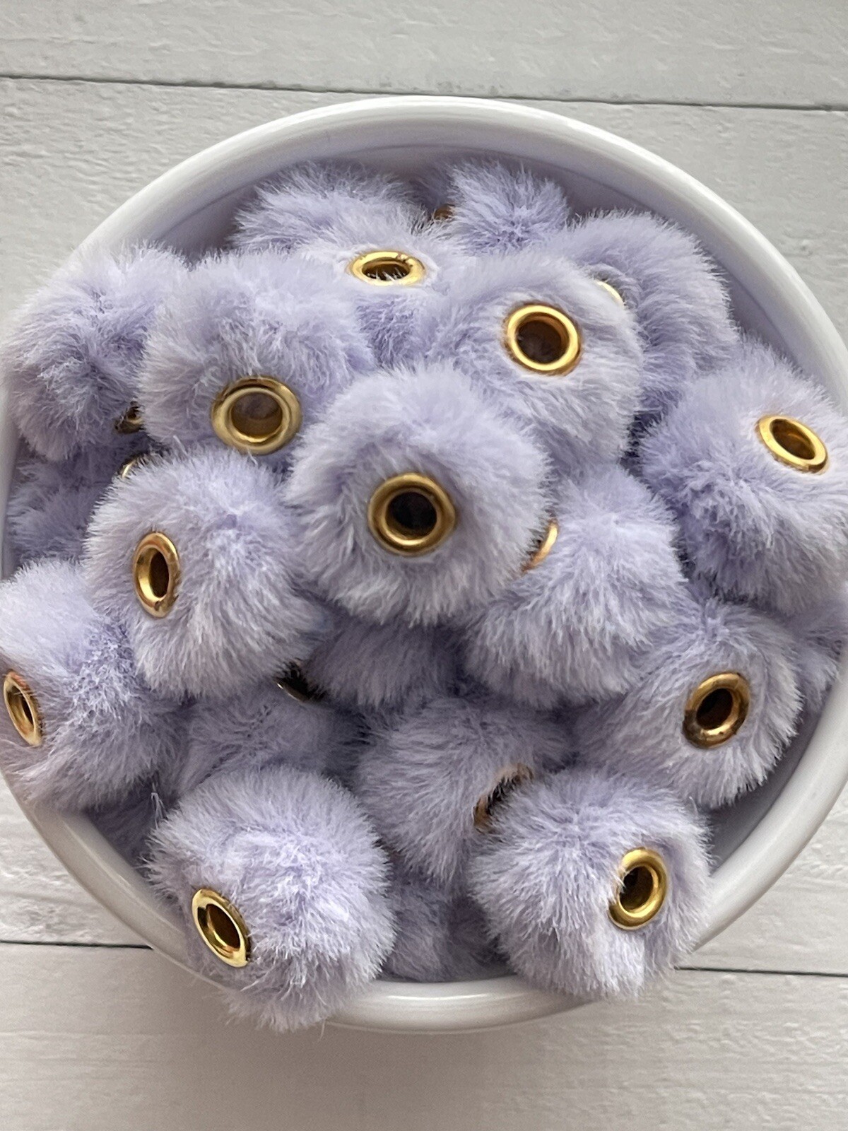 5pcs Light Purple Fuzzy Beads Spacers, For DIY Bracelets, Beadable Pens