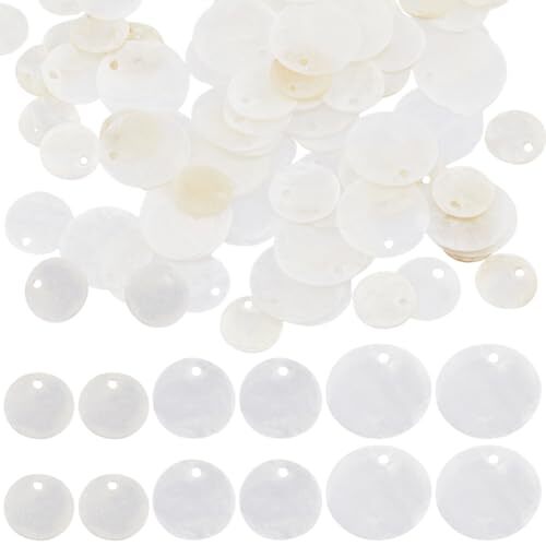 180Pcs Round Capiz Sea Shells with Holes for Wind Chimes Jewelry