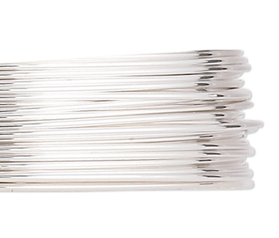 Argentium Sterling Silver 24 Gauge Dead Soft Round Wrapping Wire 25 Feet