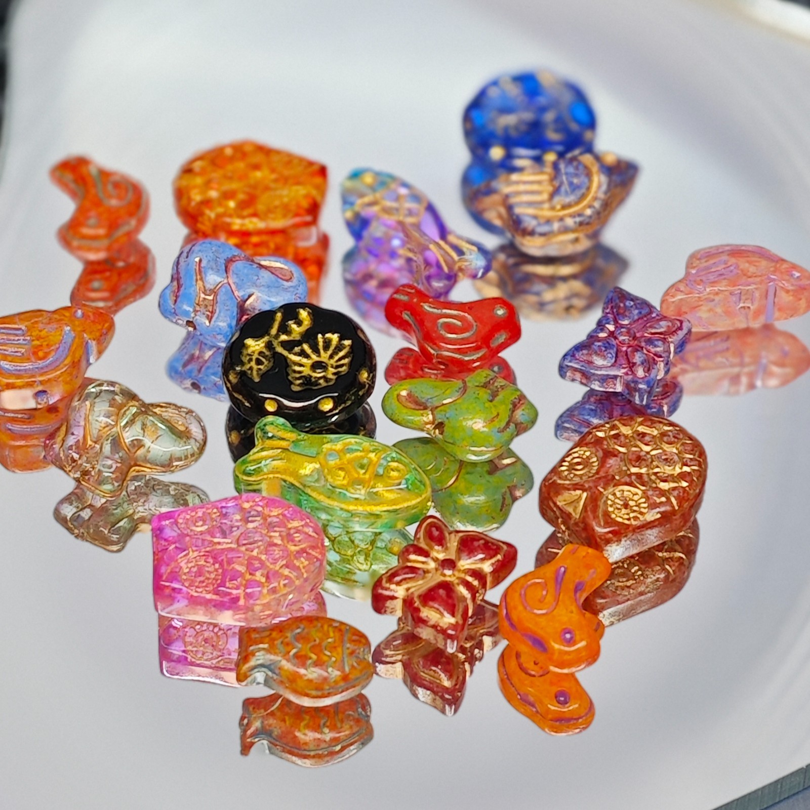 100g Handmade Glass Beads Mixed Shapes for DIY Jewelry Sun Catcher Decor