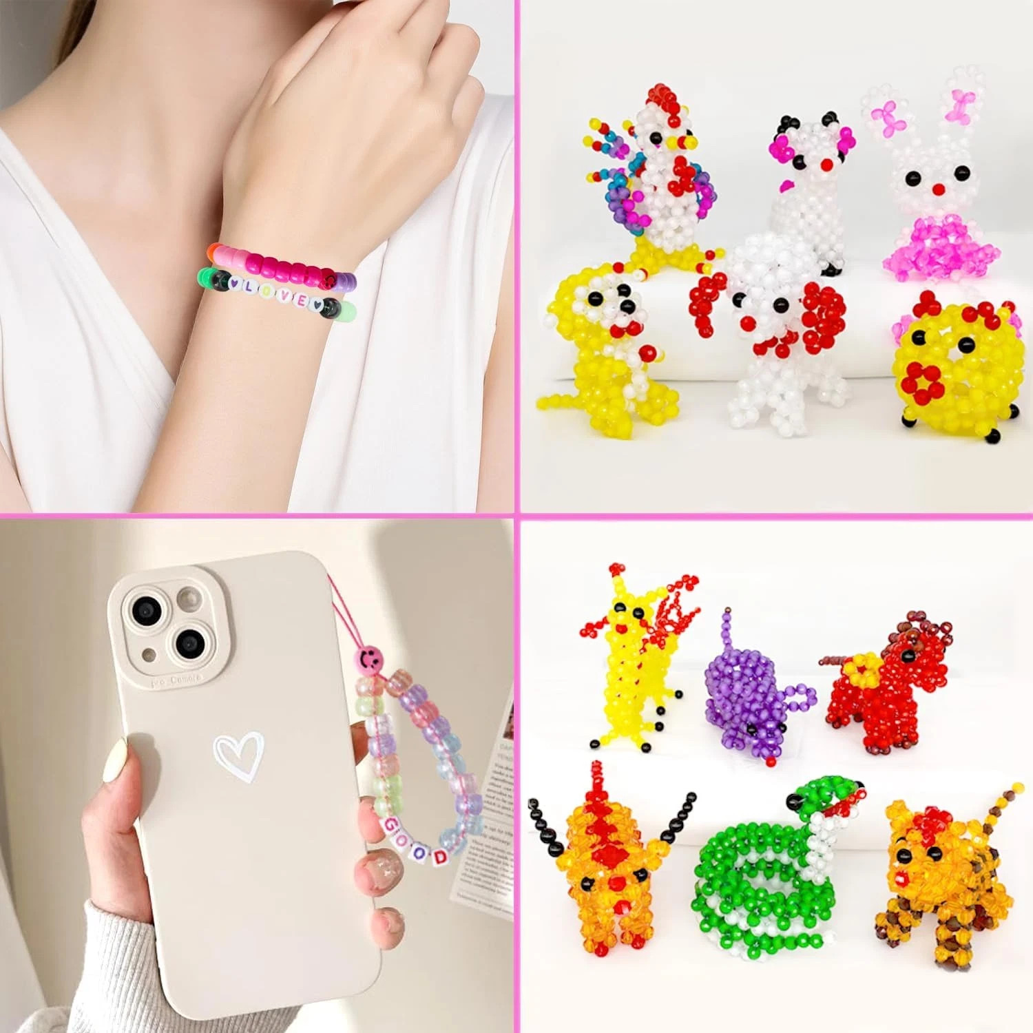 1000PCS Bracelet Making Kit, Friendship Jewelry Necklace Bracelet Kit 24 Colors
