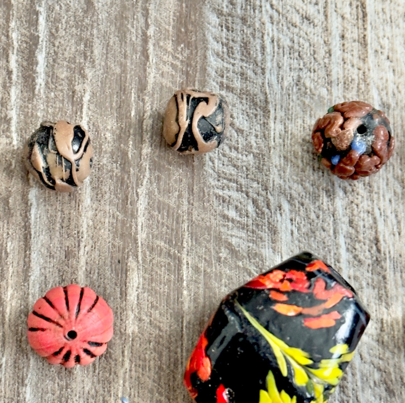 Artisan Handcrafted Glass Beads Multicolor Lot Imperfect
