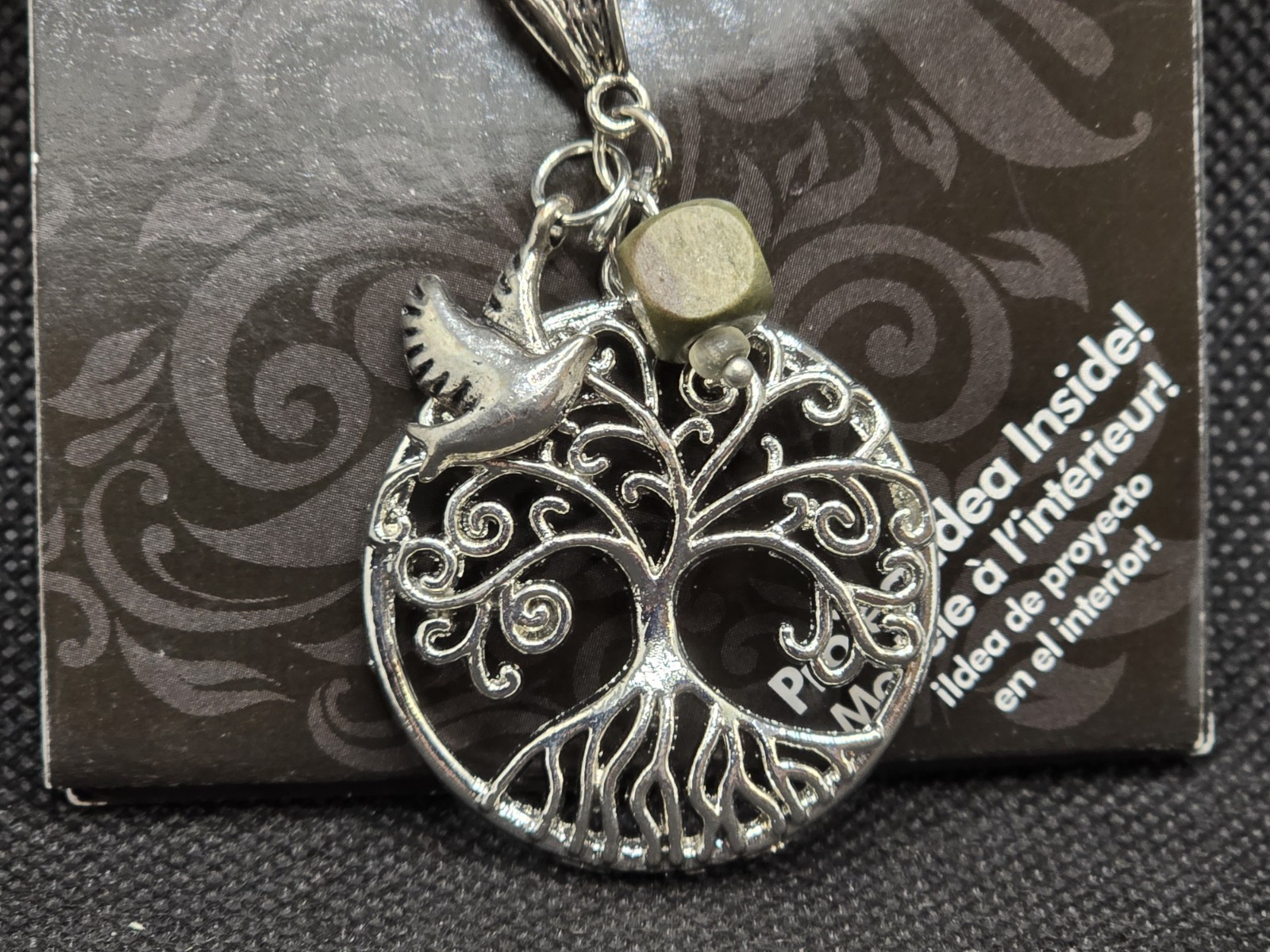 New Metal Accent Cousin Brand Metal Tree Pendant with Bird Accent Silver 1pc