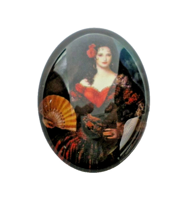 10 Vibrant Colors of 40x30mm Glass Vintage Victorian Art Deco Women Cameos Nice
