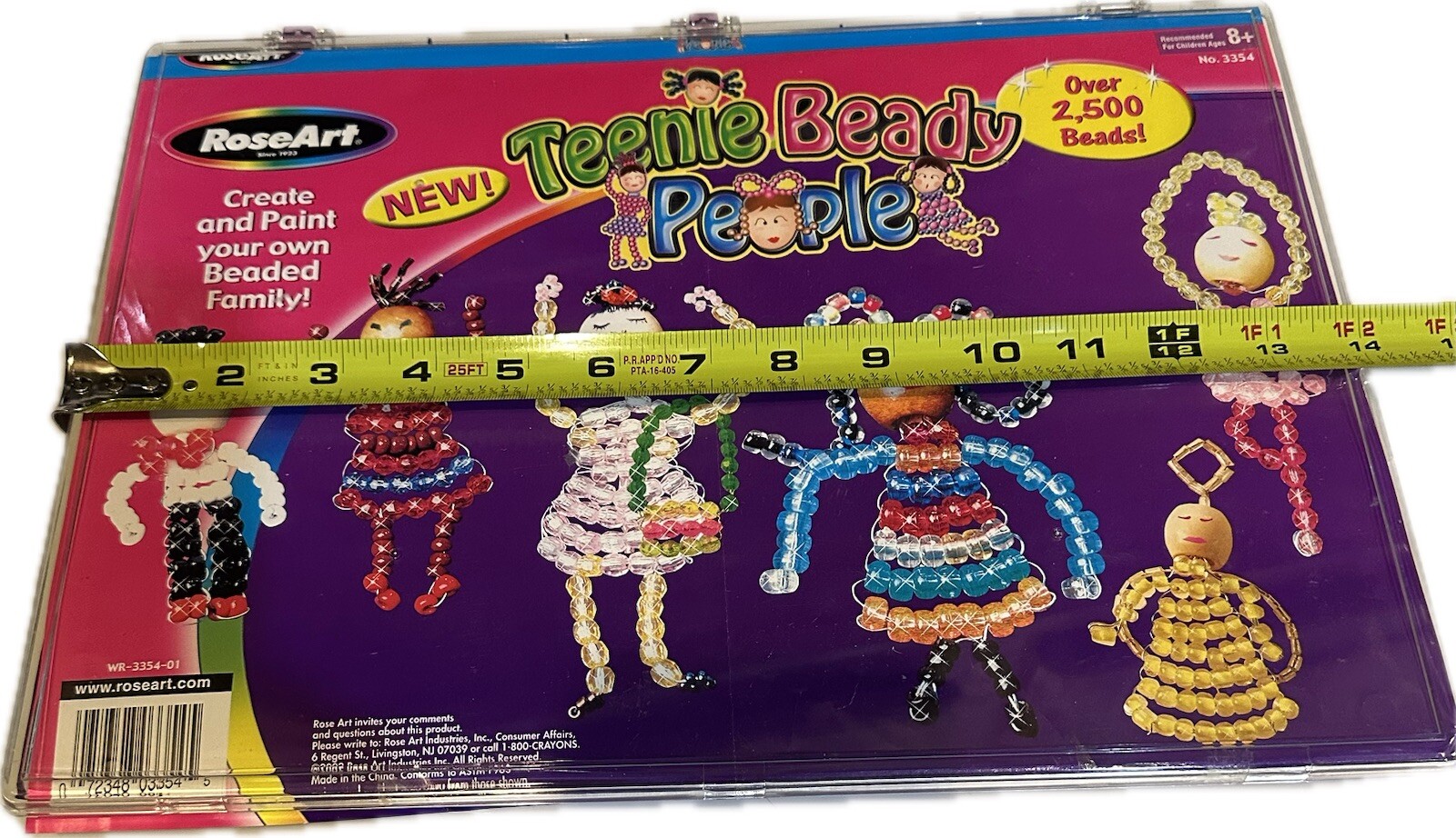 VTG Y2K ROSEART BEAD CRAFT KIT TEENIE BEADY PEOPLE DOLLS 2500 BEADS CREATE PAINT