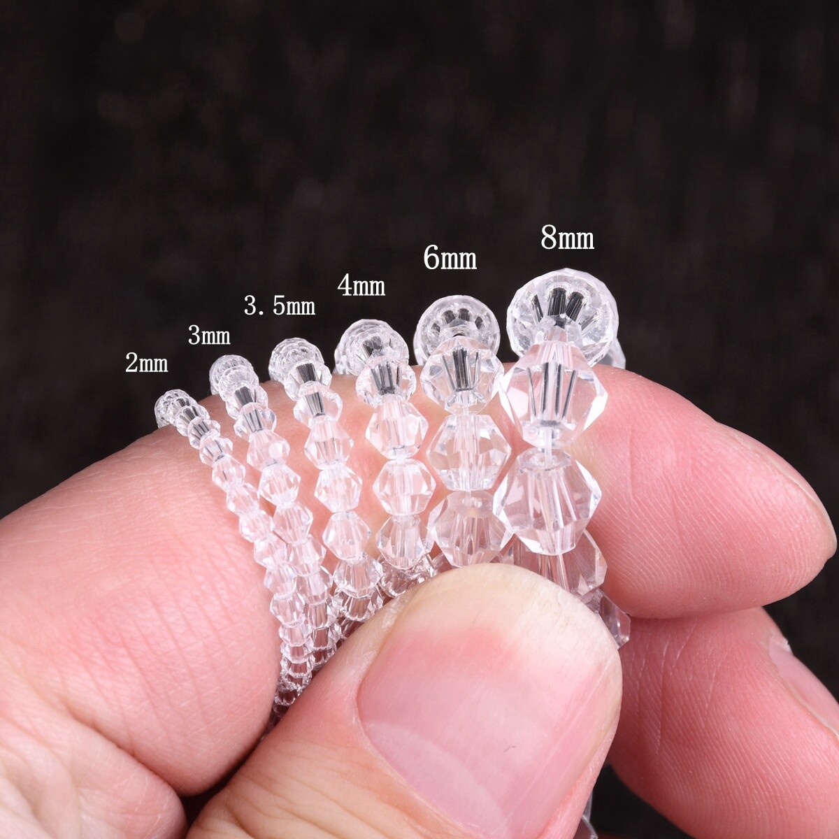 2mm 3mm 4mm 6mm 8mm Bicone Faceted Crystal Glass Loose Beads For Jewelry Making