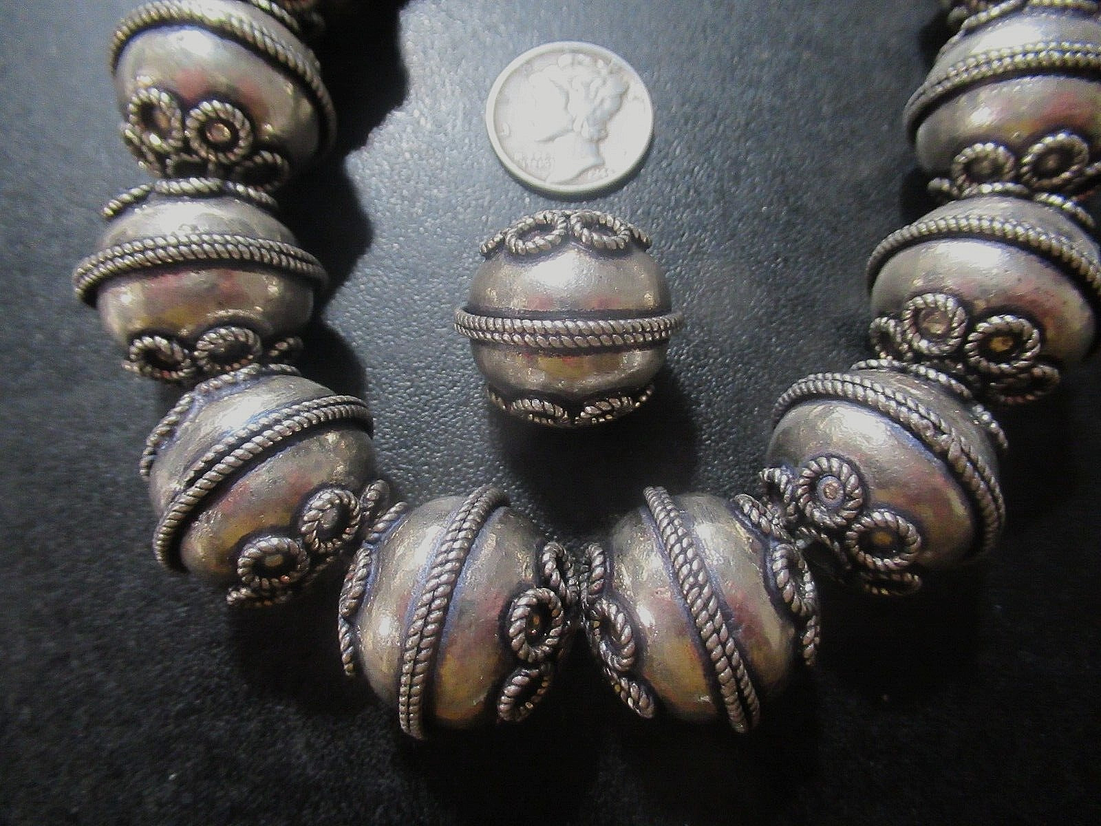 `SALE~EXTRA LARGE METAL BEADS ORNATE BALI METAL BEADS 19-20mm ROUND #447