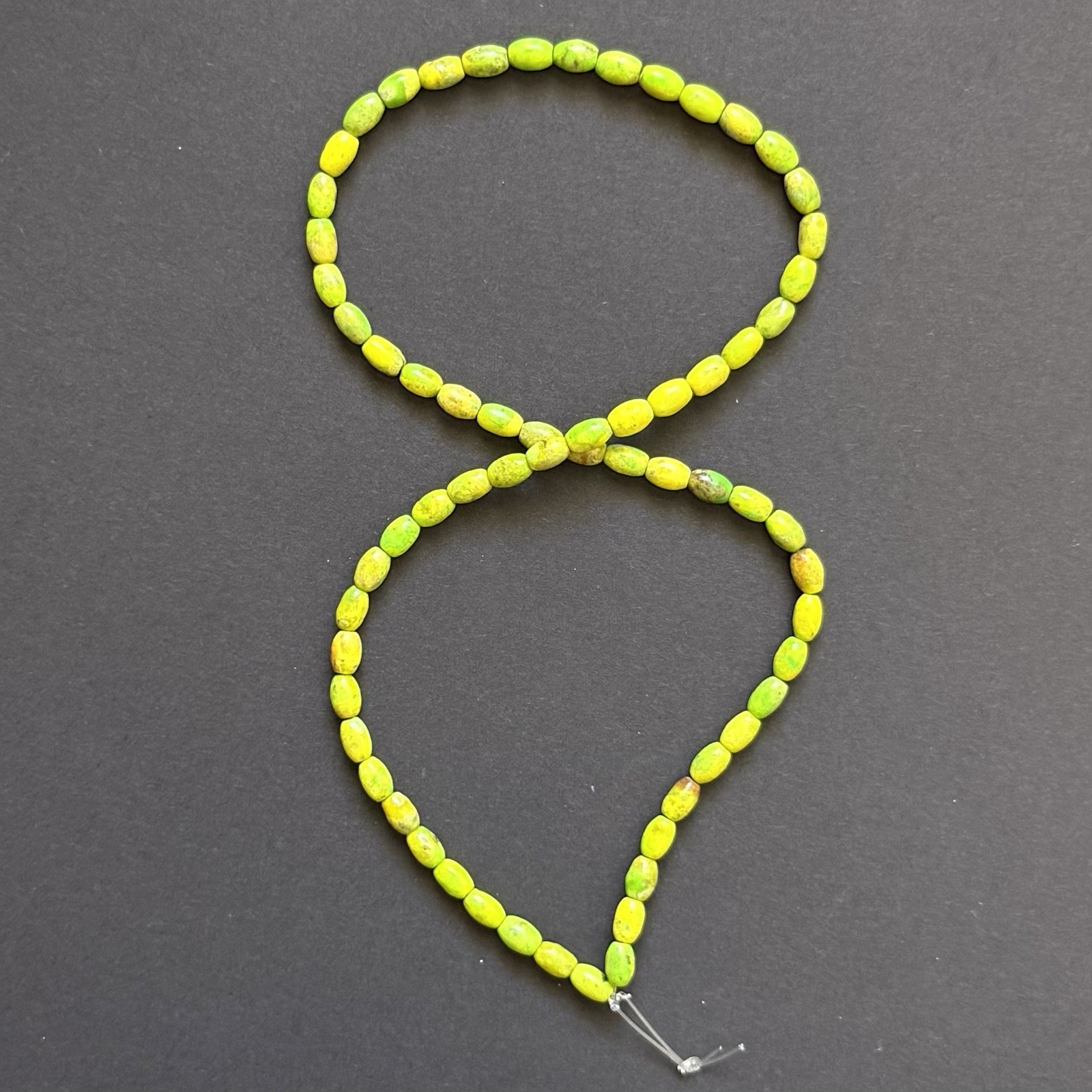 4x6MM Rice Hubei Mine Turquoise Green-Yellow Two Strands Of 15” Beads old stock