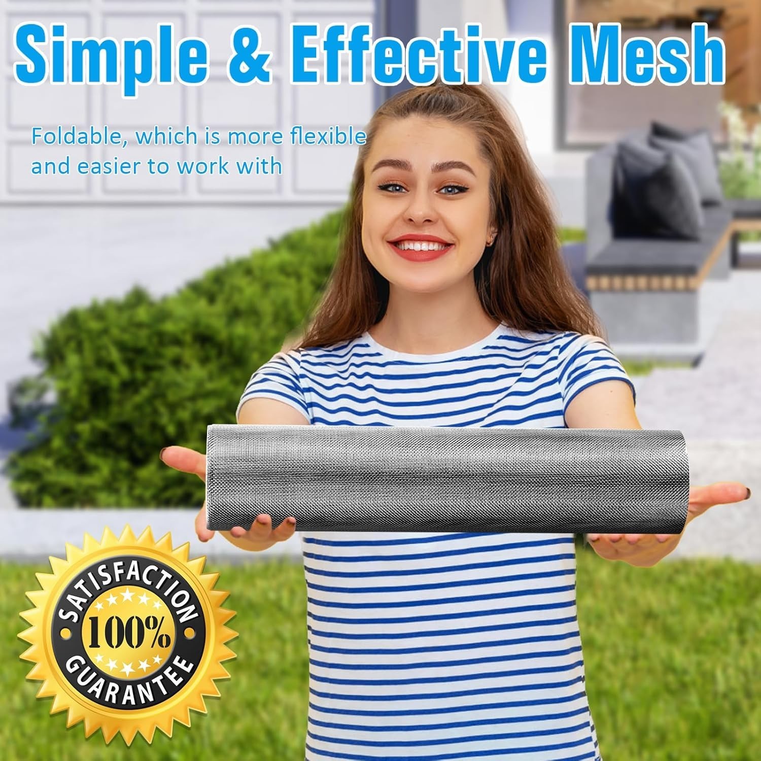 16″ x 144″ Stainless Steel Woven Mesh – Durable Airflow Screen for Various Uses