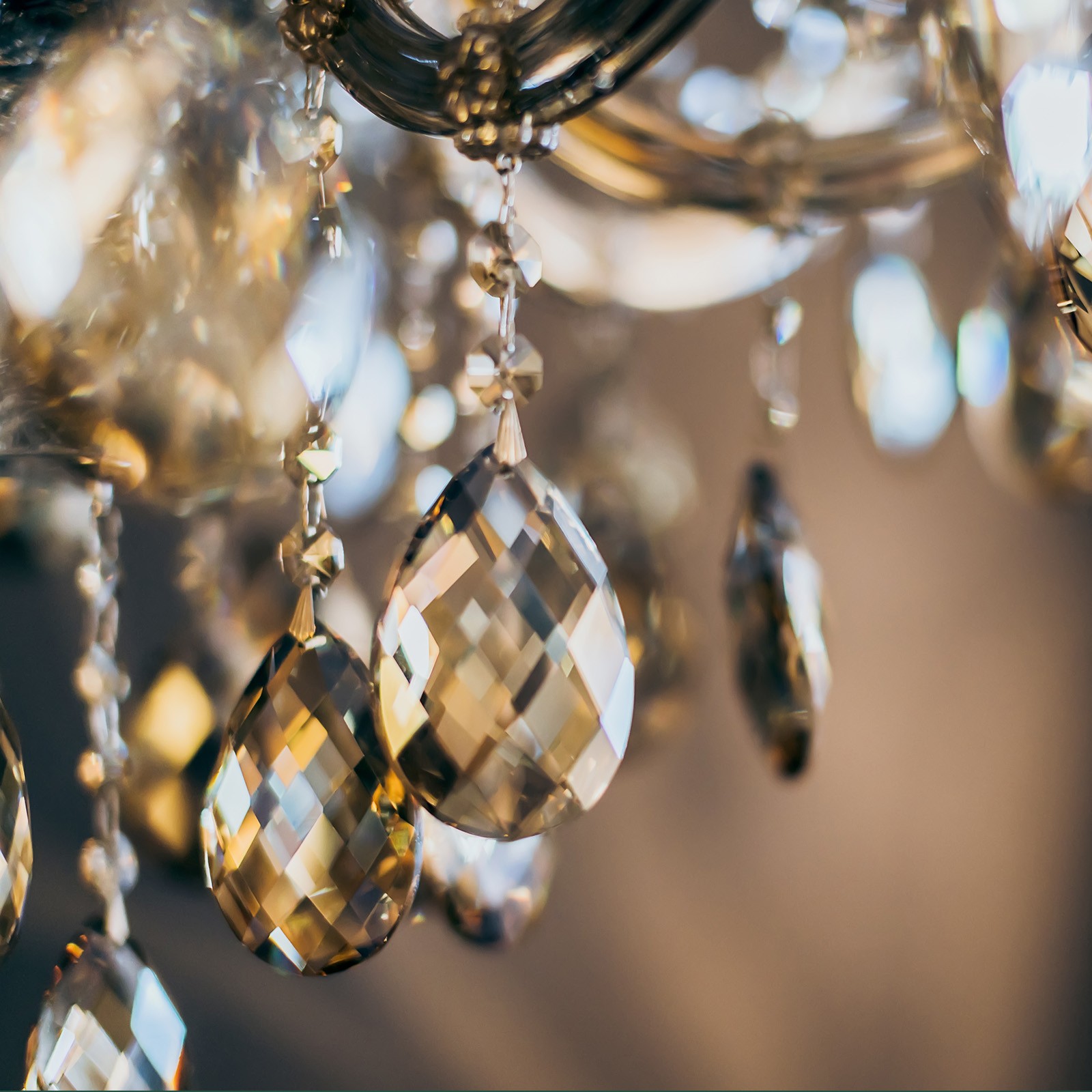 Teardrop Crystal Chandelier, 6 Pack 120mm Length Prisms Part Dark Brown