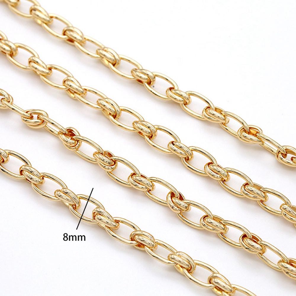 1Foot 18K Gold Plated Brass Heavy 8mm Wide Chunky Link Chain GBF63