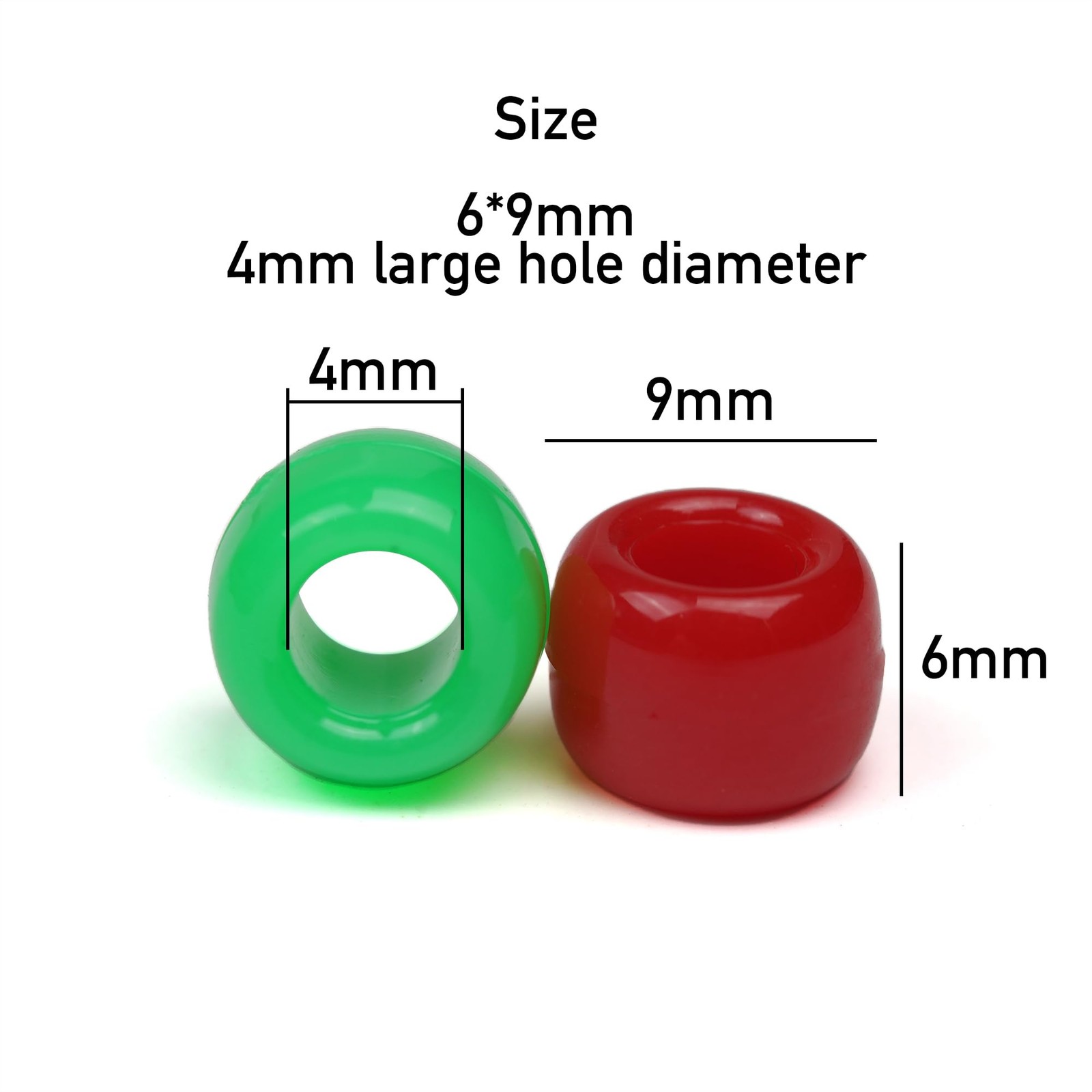 Melius 1000Pcs Pony Beads Bulk, 9mm Acrylic Colorful Pony Beads for Bracelets…