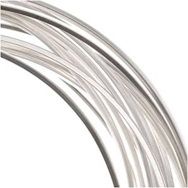 Wire, 4 Yards Silver Plated Copper Non Tarnish 18 Gauge Square Wrapping Wire