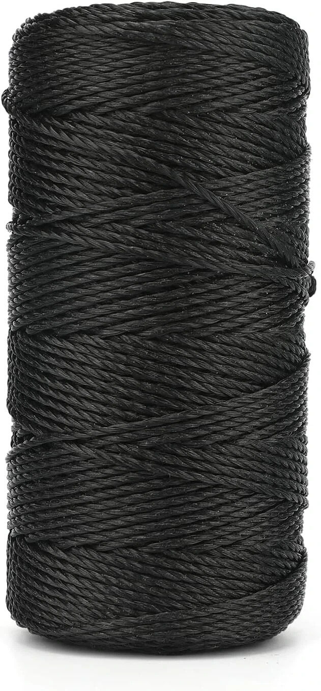 KINGLAKE 426 Feet Nylon Twine #36 Bank Line-Black Nylon String 2Mm-100% Black Ny