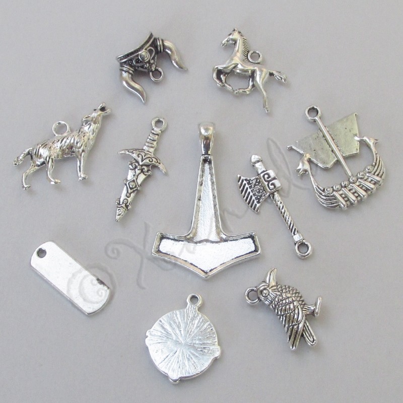 Vikings Charms Antiqued Silver Plated Pendants 10PC Mix CM0275 – 10, 20 Or 50PCs