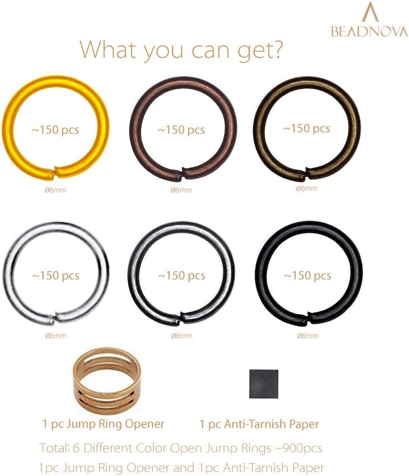 6mm Jump Rings for Keychains Assorted Colors Open Jump Rings for Jewelry Making