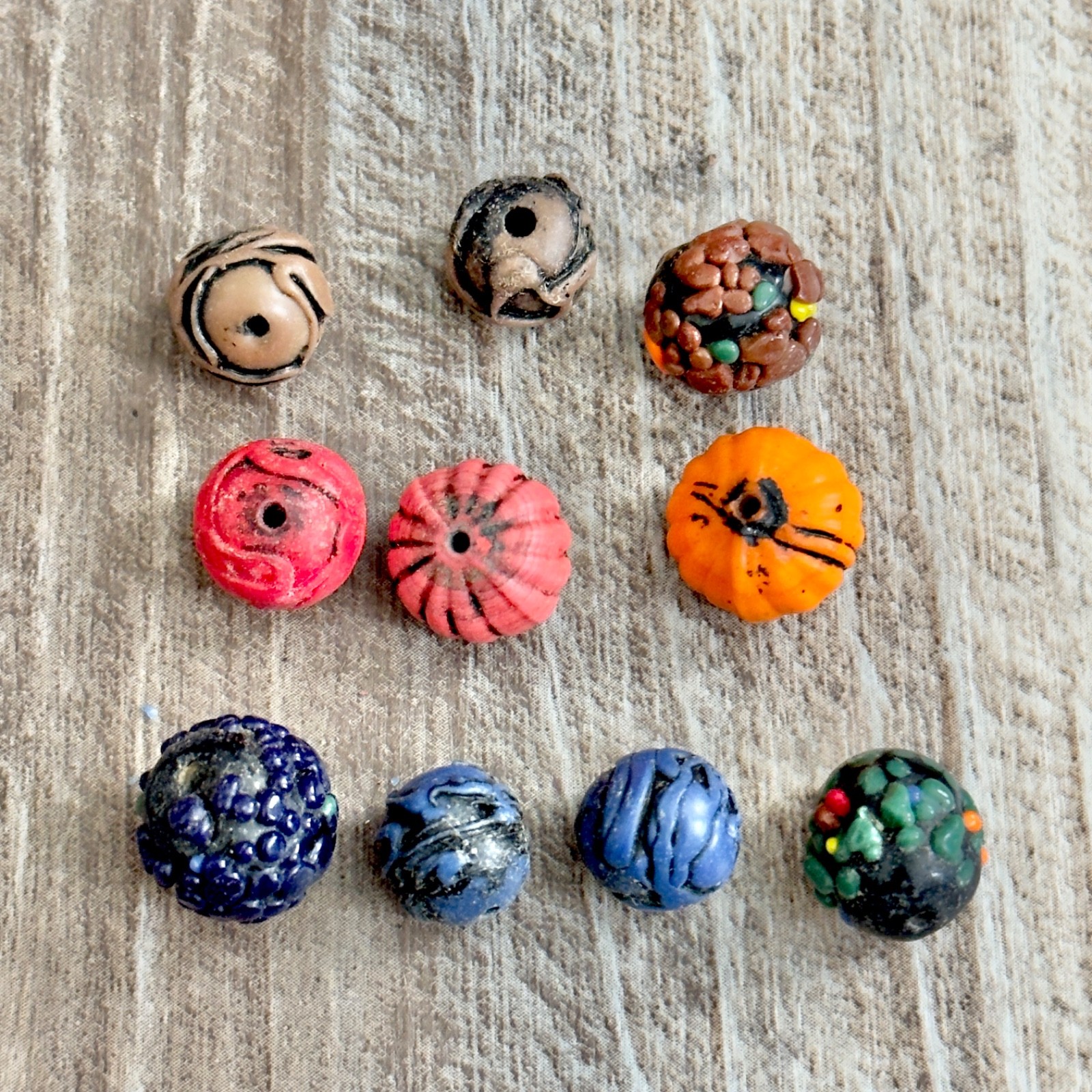 Artisan Handcrafted Glass Beads Multicolor Lot Imperfect