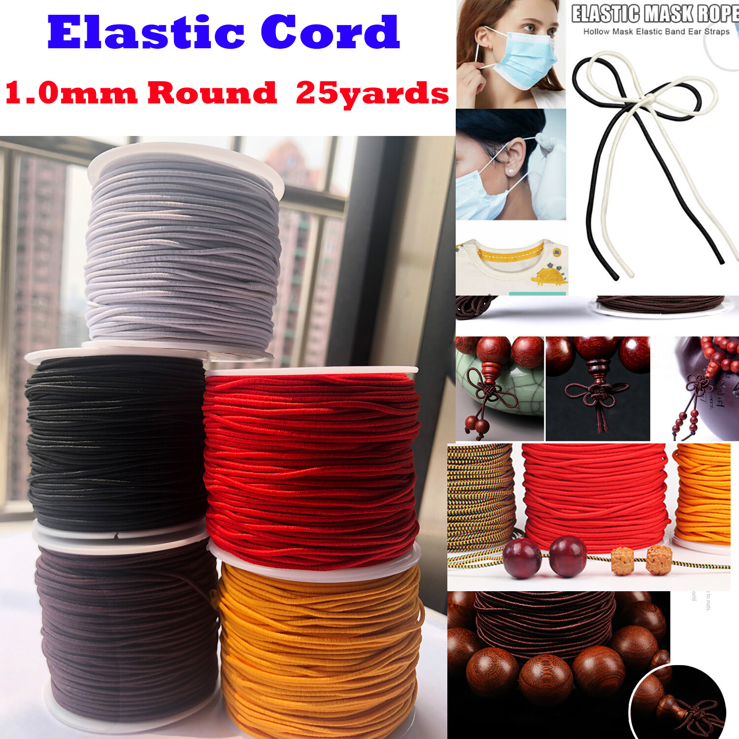 1 Roll Elastic string for Bracelets,Necklace,Beading and Sewing 25Yard 1mm Round