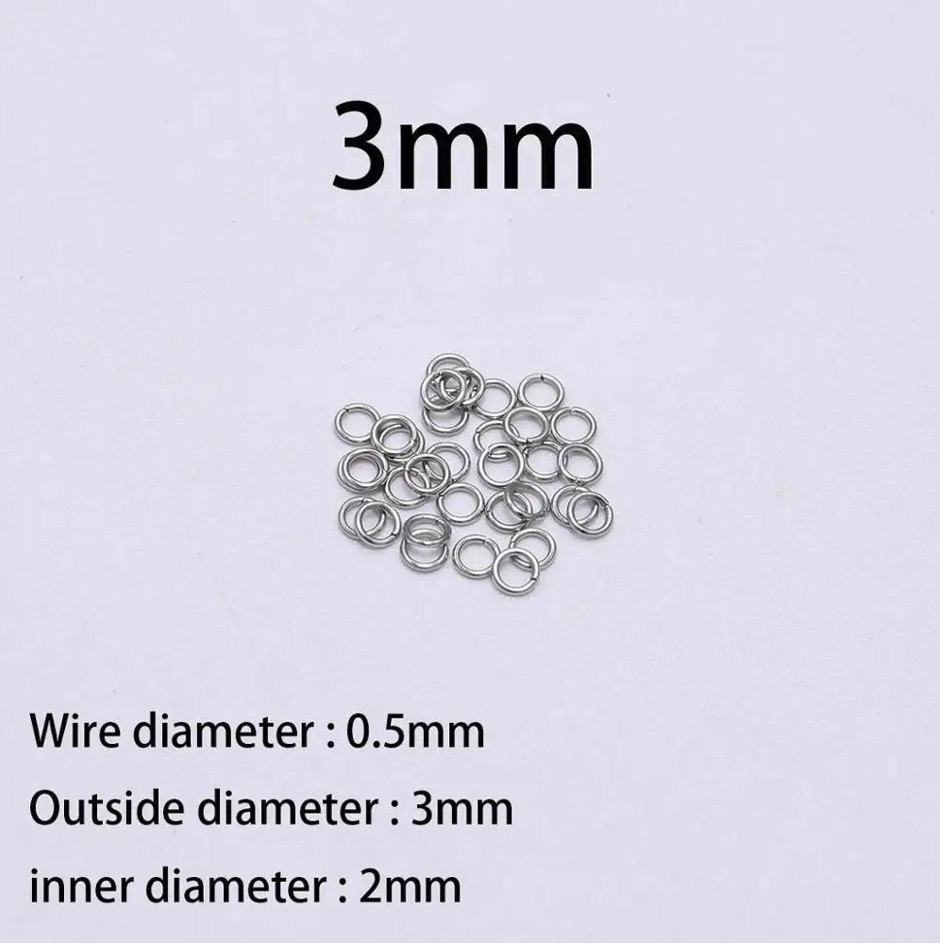 200pcs Stainless Steel Split Rings: 3–5mm Jump Rings for DIY Jewelry – NEW