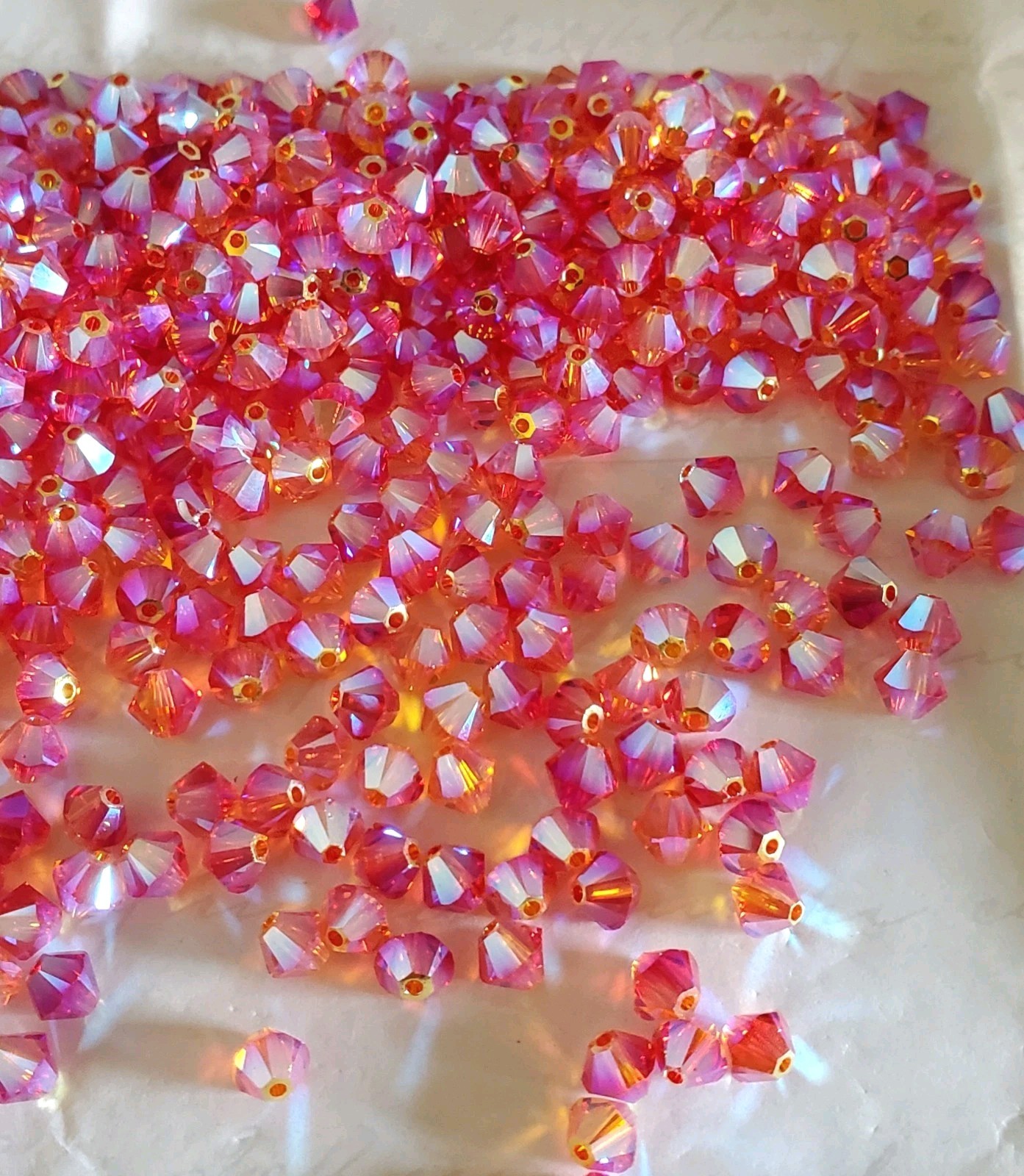 Swarovski 5328 4mm bicone beads, Fireopal AB2X (24pcs)