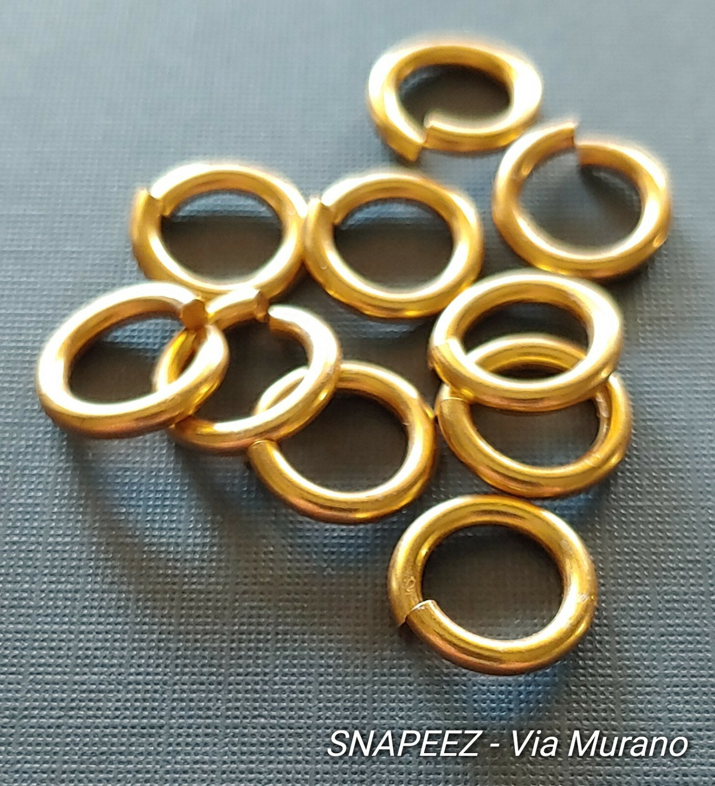 SNAPEEZ® II ULTRAPLATE® 24 kt. Russian Gold Jump Ring 12mm (10 Pk). Made in USA.