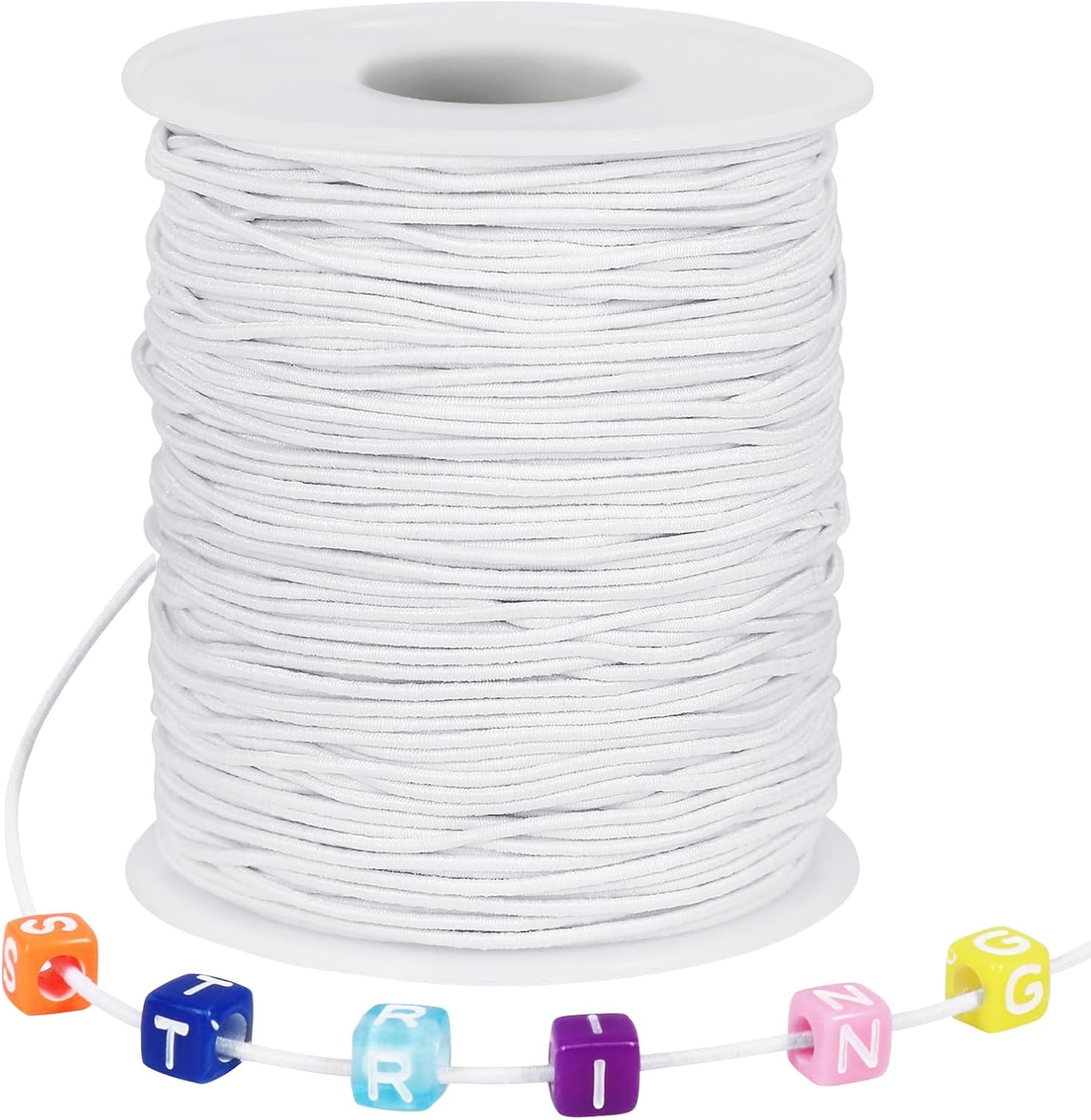 1mm White Elastic String 328ft Stretch Beading Cord Bracelet Jewelry Making
