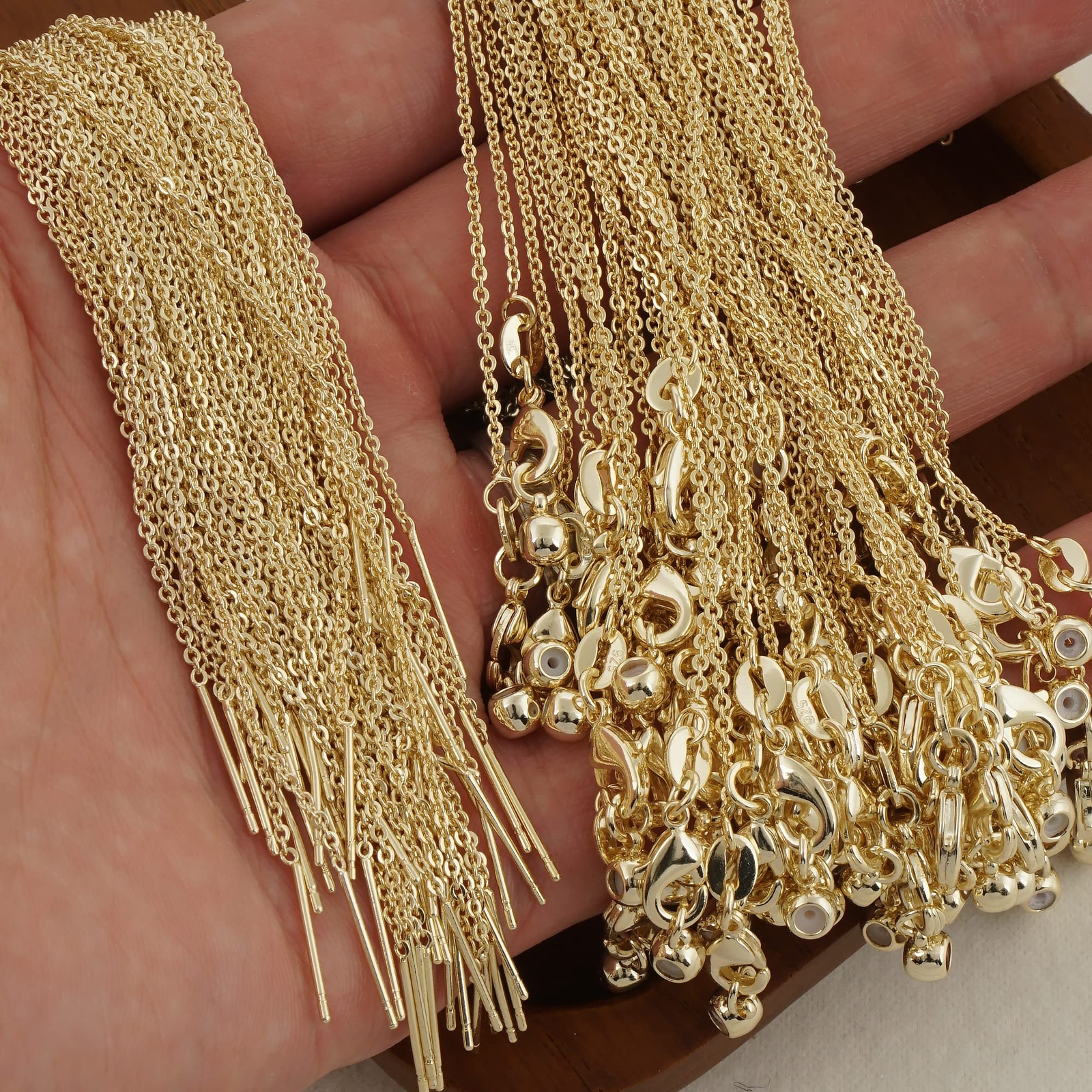 5 Pieces 18″ 14k Gold Filled Adjustable Necklace Foundation for Beads & Charms