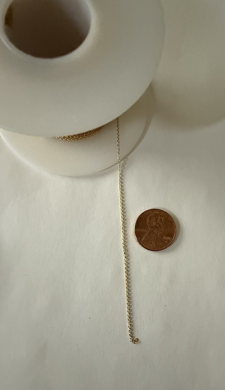 14kt gold filled 1.3x1mm cable chain 100 feet