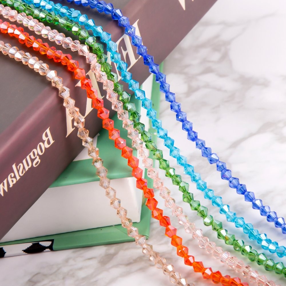 Lot 1800Pcs Glass Bicone Beads 4Mm Crystal Beads Jewelry Making Supply for DIY P