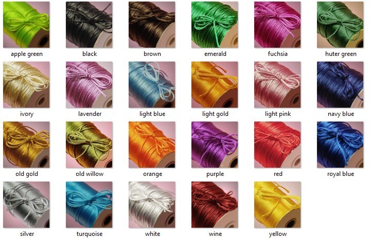 2MM Satin Rattail Cord Trim Shamballa Macrame Beading Nylon kumihimo String