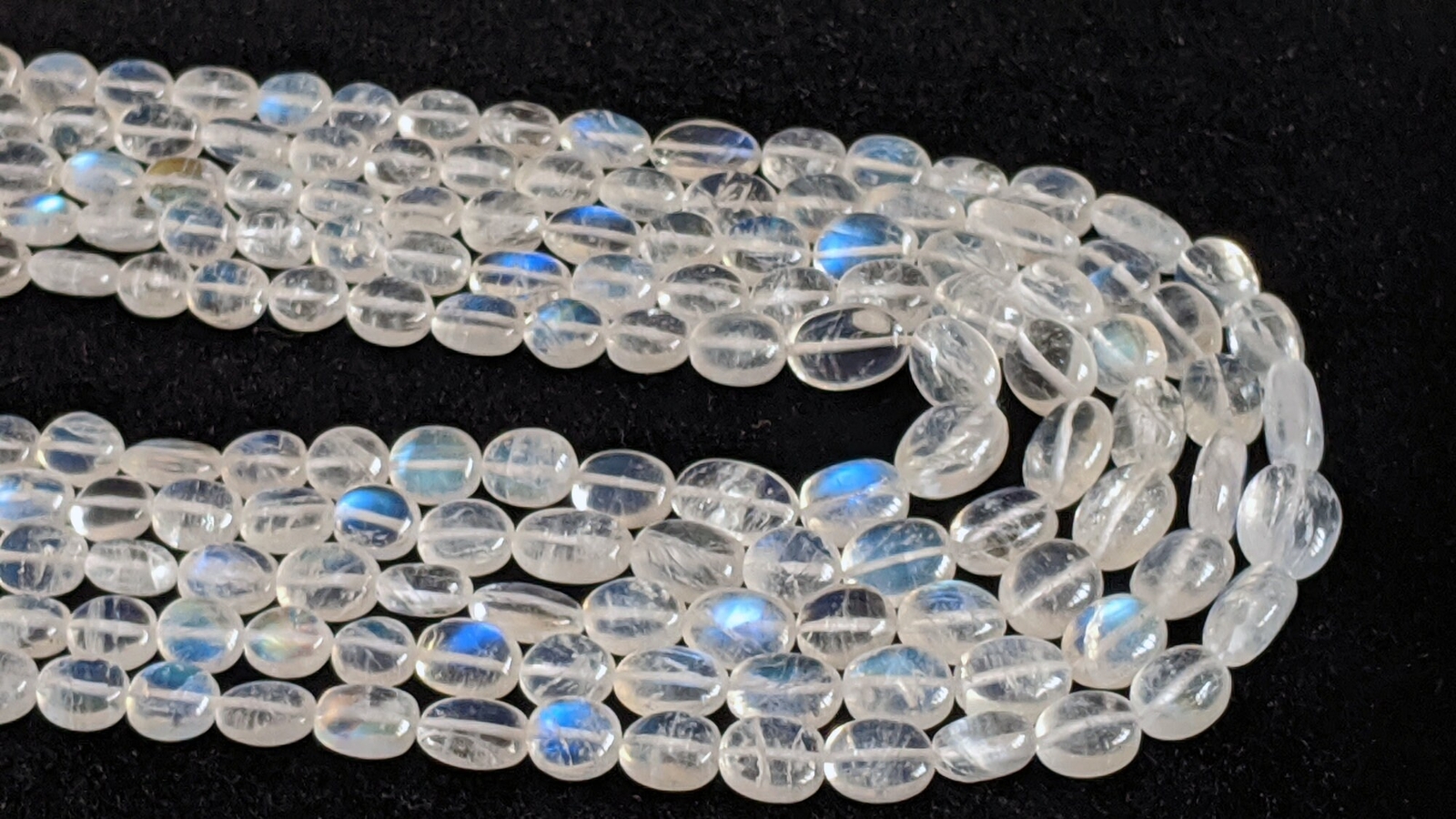 5-8mm Rainbow Moonstone Plain Oval Beads, Rainbow Moonstone Beads, Rainbow