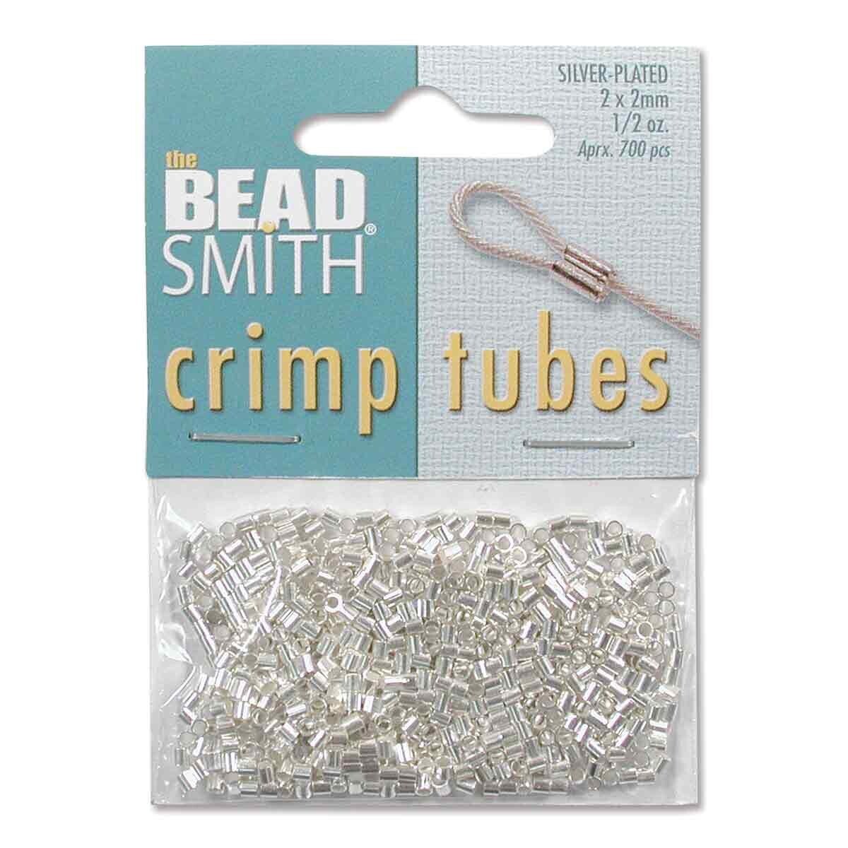 BeadSmith 2X2mm (400 PCS) Copper, Gold or Silver Plated Crimp Tubes – Bulk Pack