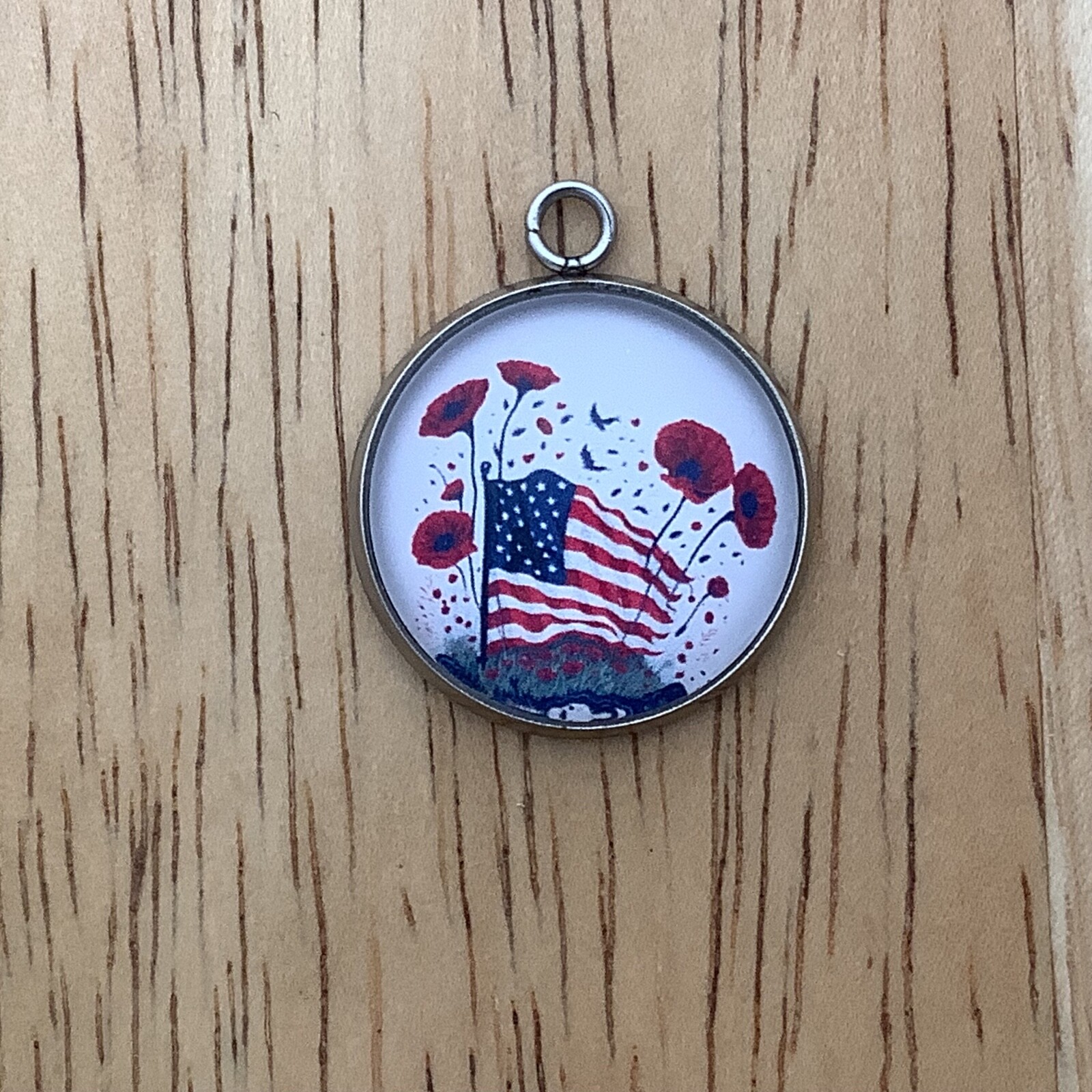 Memorial Day Charms, Memorial Poppy Charms, Flag Charms for Jewelry Making