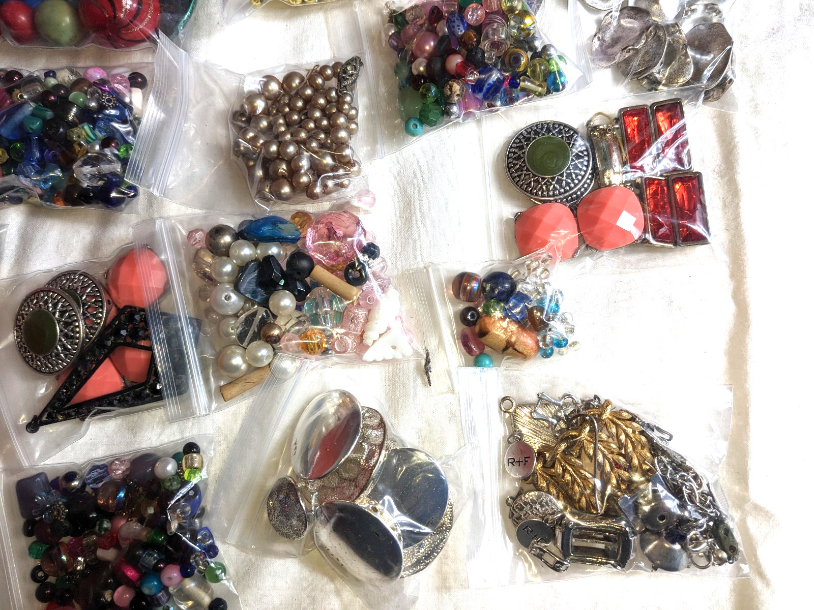 Lot of Vintage to Modern Beads Jewelry Charms 2 lbs 2 oz