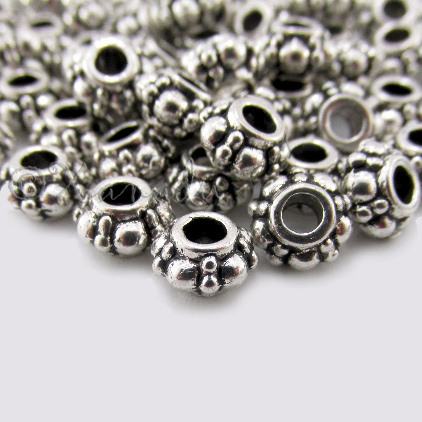 Bumpy Spacer Beads 6mm Antiqued Silver Plated Beads B259425 – 50, 100 Or 200PCs